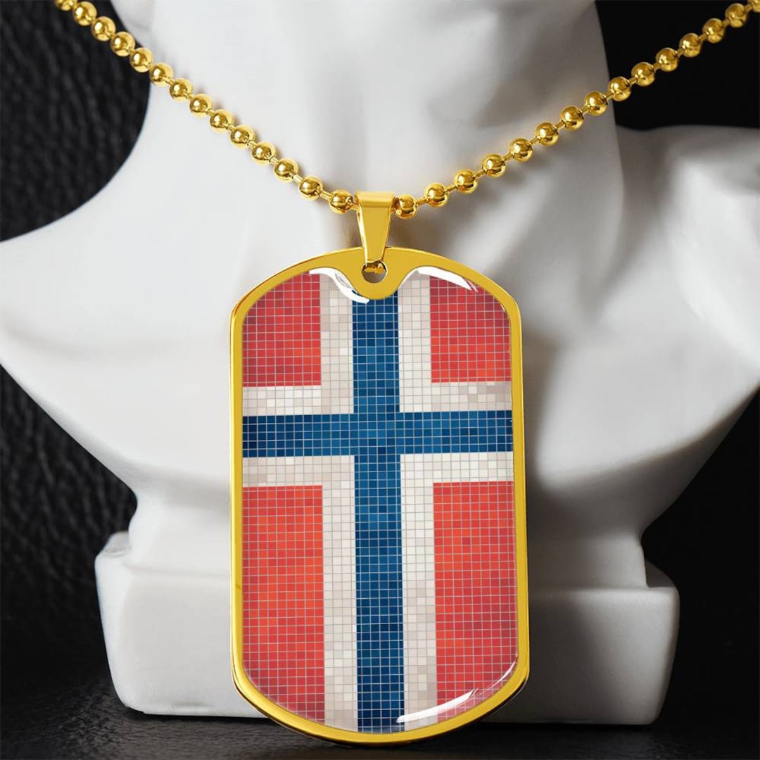 Personalized Flag Of Norway Necklace Norway Gift Norway Jewelry personalized-flag-of-norway-necklace-norway-gift-norway-jewelry