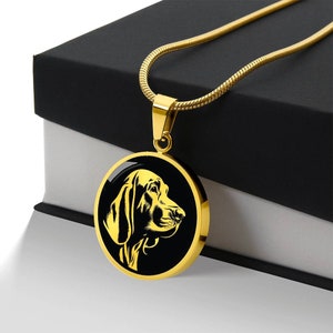 Bloodhound and Virgin Mary Necklace Renaissance Bloodhound Dog Pendant Engraving Option Renaissance Dog Custom Dog Jewelry Etsy