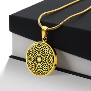 Personalized Torus Necklace, Sacred Geometry Jewelry, Gold Mandala Pendant, Torus Vortex, Yogi Gift, Yoga Lover Gift