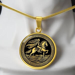 Personalized Epona Necklace, Epona Pendant, Celtic Goddess of Horses, Rhiannon Amulet, Celtic Mythology Gift, Pagan Jewelry, Wicca Charm