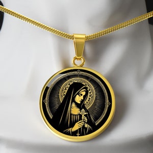 Saint Rita Necklace, St Rita of Cascia Patron Saint of The Impossible & hopeless causes, Communion Gift, Baptism Gift, Confirmation Gift