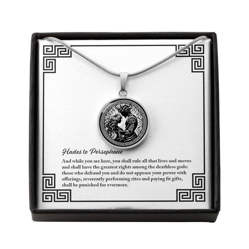 Hades & Persephone Necklace, Valentine's Gift For Her, Anniversary Gift For Wife, Romantic Gift For Girlfriend, Mythology Gift, Dark Romance Stainless Steel