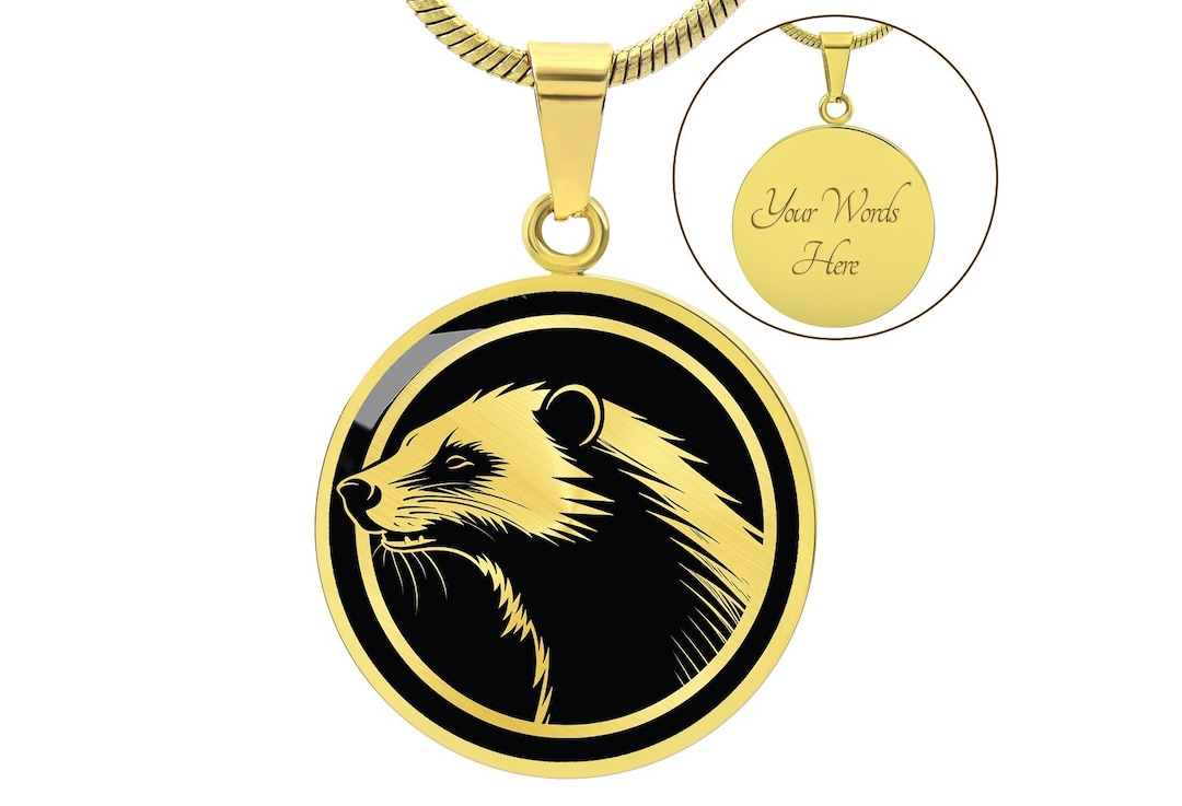 Personalized Honey Badger Necklace Honey Badger Pendant Etsy