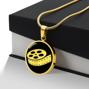 Personalized Film Reel Necklace, Movie Necklace, Movie Enthusiast Gift, Video Editor Gift, Film Producer Pendant , Film Student Gift