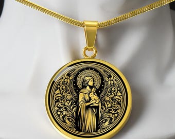 Saint Melangell Necklace, Saint Melangell Pendant, Patron Saint of Rabbits and Small Animals, Baptism Gift, Confirmation Gift