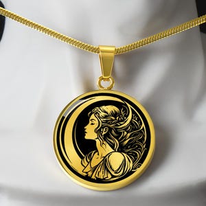 Selene griechische Mondgöttin Halskette, Luna römische Göttin des Mondes, Geschenk der griechischen Mythologie, neopaganischer Schmuck