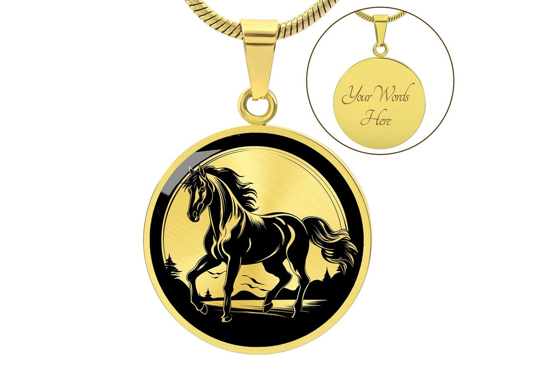 Personalized Horse Necklace Horse Gift Horse Jewelry Horse Etsy
