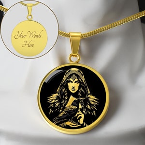 Personalized Morrigan Necklace, Morrigan Pendant, Celtic Goddess Of Death, Goddess Of War, Celtic Mythology Gift, Pagan Jewelry, Wicca Charm