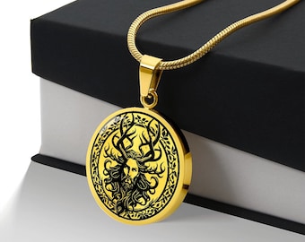 Collana Cernunnos, Collana del Dio Cornuto, Dio Selvaggio della Foresta, Gioielli Celtici, Ciondolo Neopagano, Dio Celtico della Fertilità