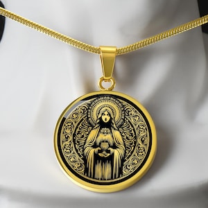 Saint Mary Magdalene Necklace, Saint Mary Magdalene Pendant, Patron Saint of Repentant Sinners, Baptism Gift, Confirmation Gift