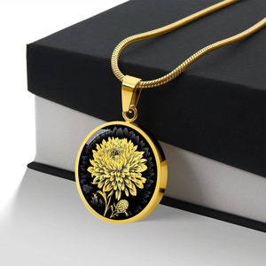 Chrysanthemum Necklace, Chrysanthemum Gift For Women, Chrysanthemum Jewelry, November Birthday Gift, Floral Necklace, Flower Pendant