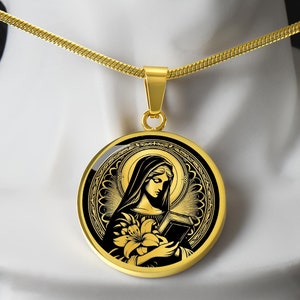 Saint Dymphna Necklace, St Dymphna Patron Saint of Stress, Anxiety, and Mental Health, Baptism Gift, Confirmation Gift, First Communion Gift