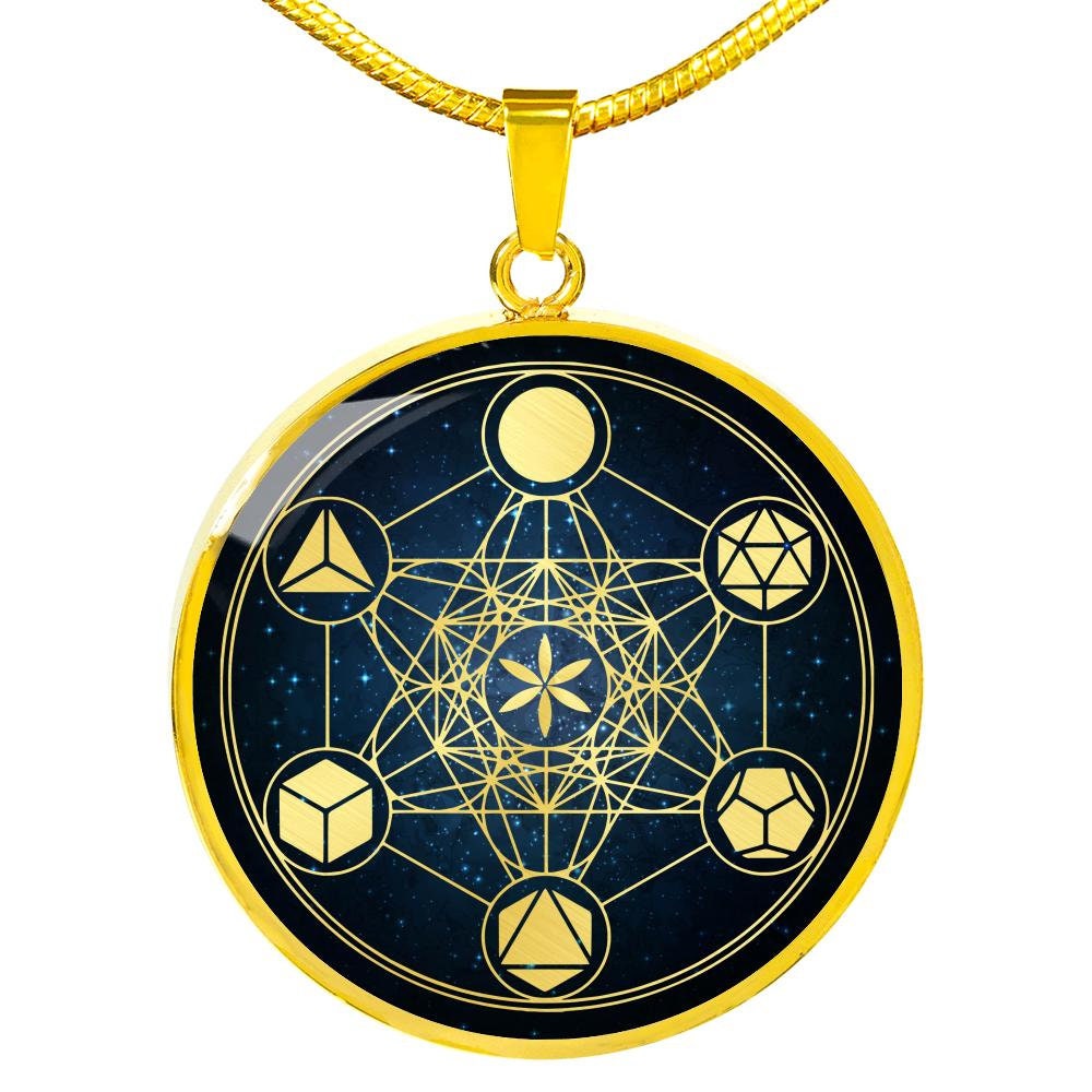 Metatrons Cube Sacred Geometry Pendant Flower of Life | Etsy