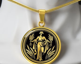 Personalized Demeter Necklace, Demeter Pendant, Goddess of the