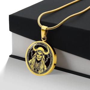 Collana Hel, Dea norrena della morte, Ciondolo Hel, Collana Hela, Dea Hel, Regalo della mitologia norrena vichinga, Gioielli Asatru, Collana pagana