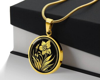 Narzisse Halskette, Narzisse Geschenk für Frauen, Dezember Geburtsblume, Narzisse Anhänger Dezember Geburtstagsgeschenk, Blumenanhänger