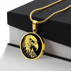 Personalized Eagle Necklace, Bald Eagle Gift, Eagle Pendant, Birdwatching Gift, Bird Lover Gift, Nature Necklace Gift for Her