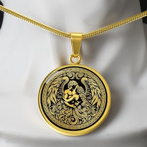 Eros & Psyche Necklace, Cupid and Psyche Pendant, Mythology Gift, Romantic Gift, Gothic Pendant, Soulmate Necklace, Valentines Day Gift