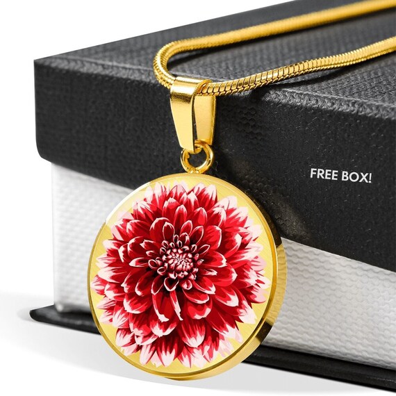 Dahlia flower necklace hot sale