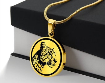 Personalisierte Geparden-Halskette, Geparden-Geschenk, Geparden-Anhänger, Geparden-Schmuck, Tiger-Anhänger, Geburtstagsgeschenk für Tochter, Tierschmuck