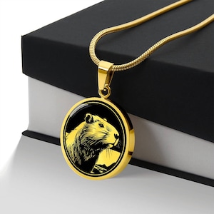 Personalized Capybara Necklace, Capybara Pendant, Capybara Gift, Capybara Jewelry, Capybara Charm, Rodent Lover Gift