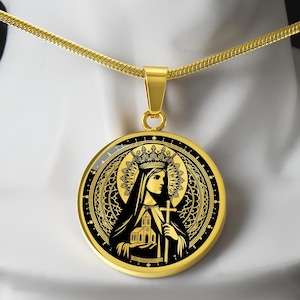 Saint Audrey Necklace, St Audrey Medal, St Etheldreda , Baptism Gift, Confirmation Gift, First Communion Gift
