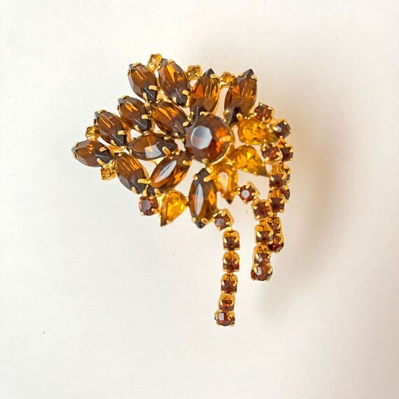 Vintage Austrian Rhinestone Autumn Statement Broo… - image 4