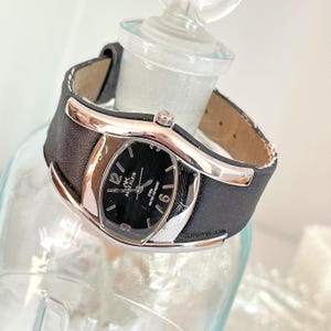 Vintage 1990s Mod Space Age And Klein Unisex Oval Watch Black Face