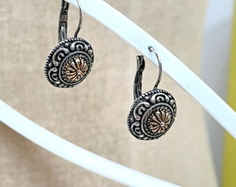 Mixed Metals Bali Byzantine Ornate Starburst Rope Earrings