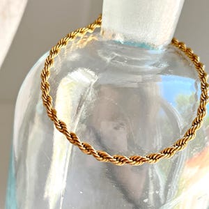 Vintage Gold Tone Braided Chain Bracelet 1970s