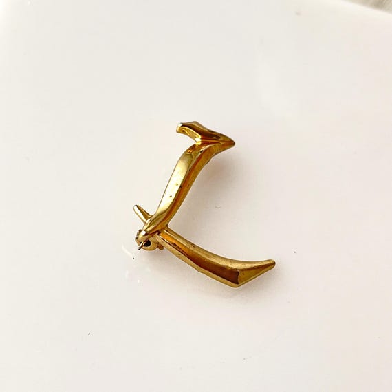 Vintage Cursive Letter L Initial Monogram Brooch … - image 3