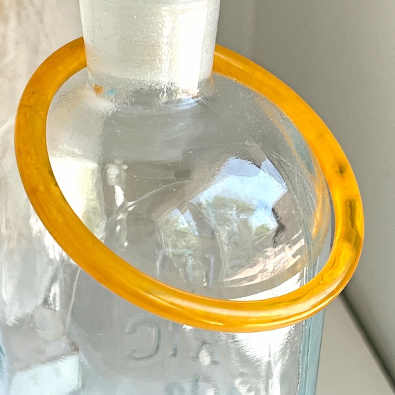 Vintage Thin Translucent Yellow Marbled Bakelite … - image 1