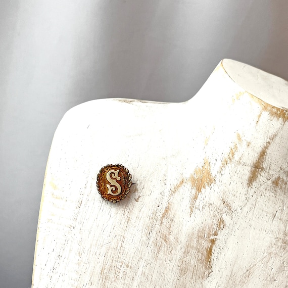 Vintage Cursive Letter S Initial Monogram Brooch … - image 4