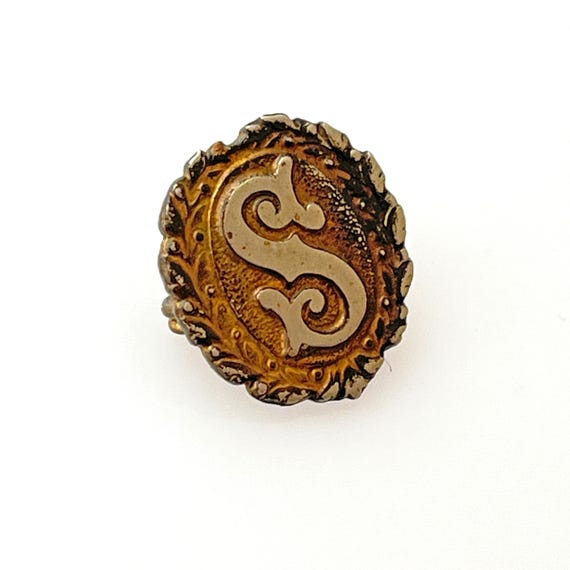 Vintage Cursive Letter S Initial Monogram Brooch … - image 2