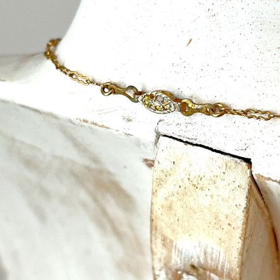 Delicate Antique Crystal Pendant Necklace Circa 1… - image 3