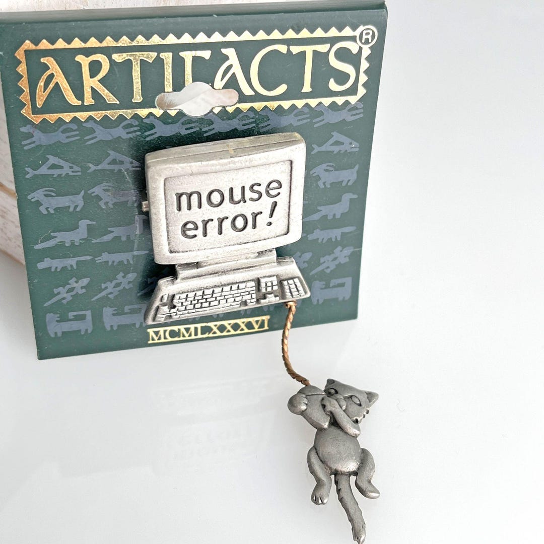 Vintage Collectible Computer 1980s Brooch Jewelry Cat Mouse Artifacts ...