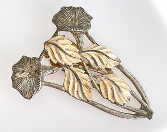Antique Art Nouveau Large Floral Dress Clip Hand Painted