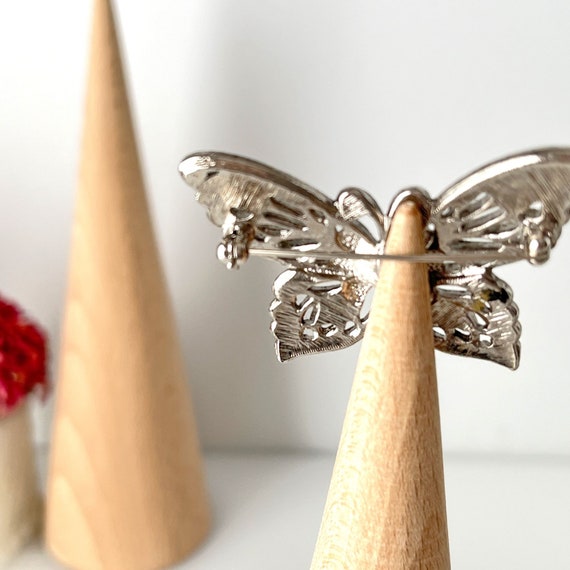 Vintage Avon Filigree Butterfly Silver Tone Brooc… - image 2