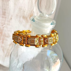 Bracelet vintage Toledo en plaqué or damas, Espagne