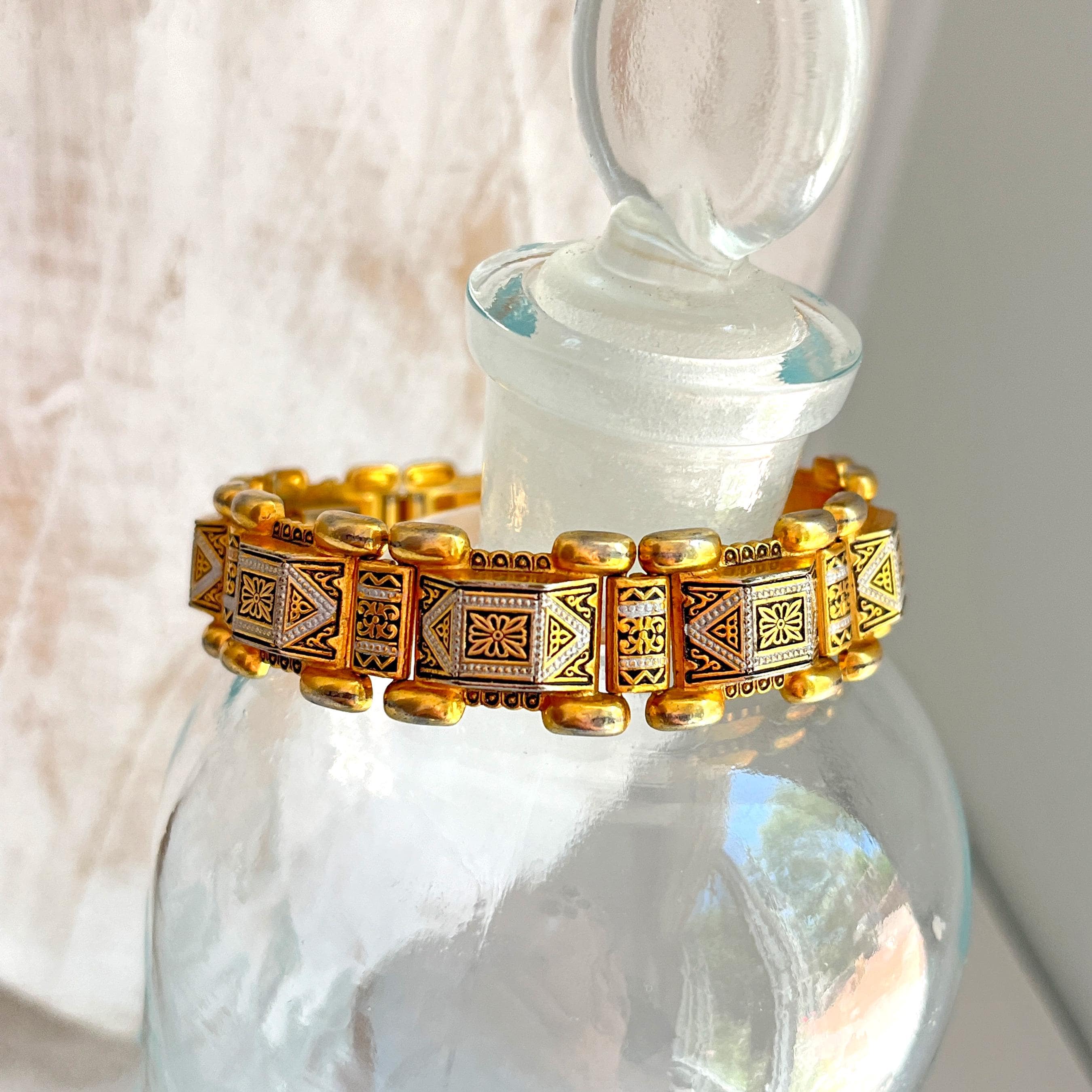 Vintage Toledo Damascene Gold Plated Ornate Bracelet Spain - Etsy