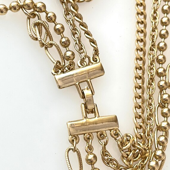 Vintage Four Strand Multi-strand Gold Tone Layered Chunky Chain