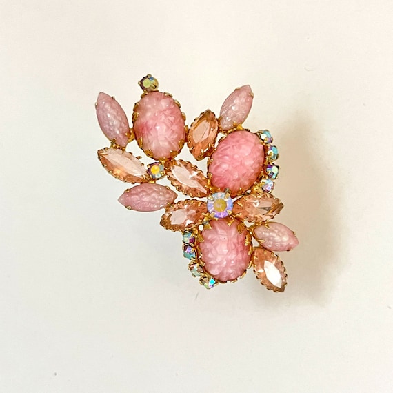 JOLIE BROCHE ART DECO rose Signé Bijoux DAR EUR 15,00 - FR