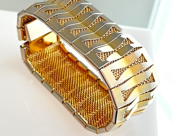 Vintage Chunky Gold Tone Mesh MCM Jacoby Bender 1960s