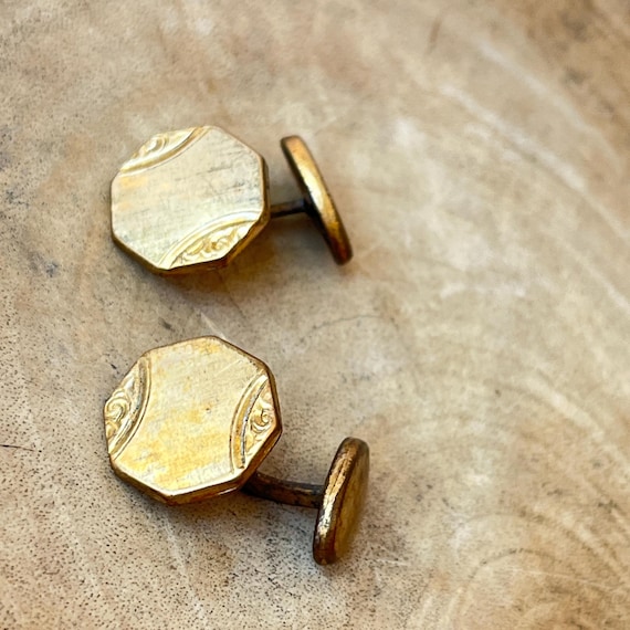 Antique Octagon Victorian Octagon Gold Cased Cufflinks