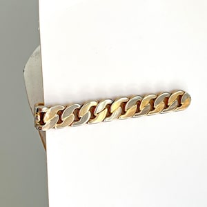 Vintage Swank gemengde metalen tweekleurige ketting jaren 1940 dasspeldklem
