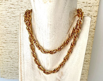 Vintage 1960s Sarah Coventry Chunky Rope Chain Necklace
