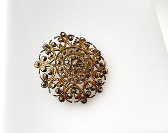 Broche Vintage Libellule Fée - Années 60-80, Métal émaillé Avec Zircons - Très Bon état
