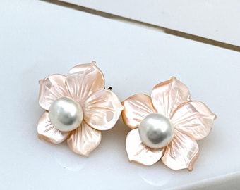 Whitney Kelly Sterling Silver Pearl Flower Earrings – Interchangeable Colors Set
