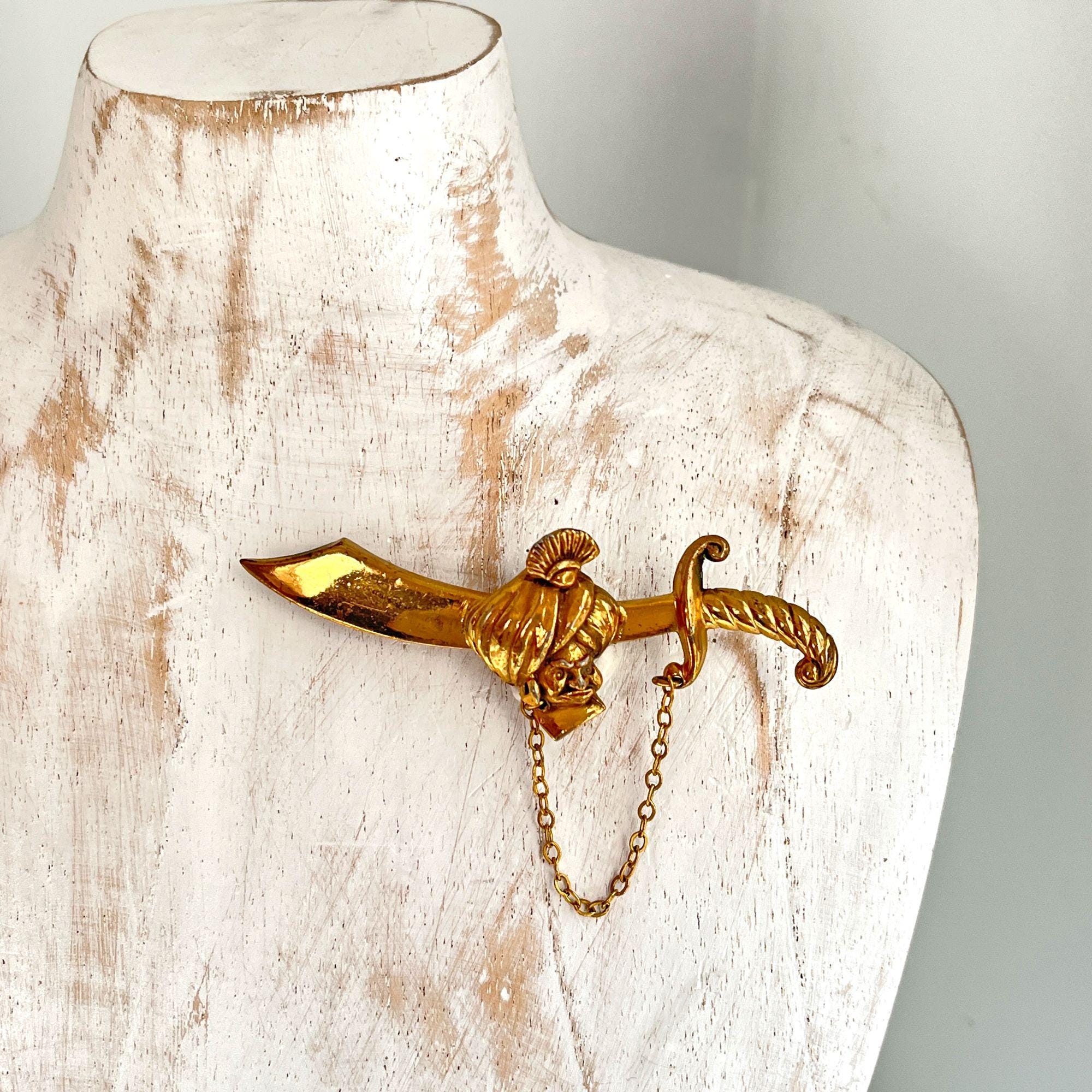 ヴィンテージ バグダッドの泥棒 エキゾチックな剣のブローチピン