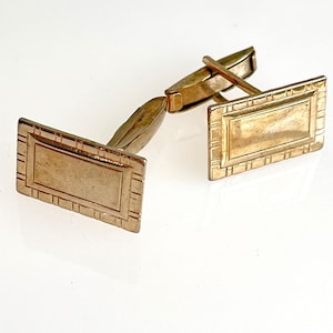 Vintage Modernist Rectangle Gold Tone MCM 1950s 1960s